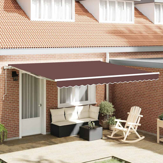 Luifel automatisch uittrekbaar 400x300 cm bruin is nu te koop bij PeponiXL, paradijselijk wonen!