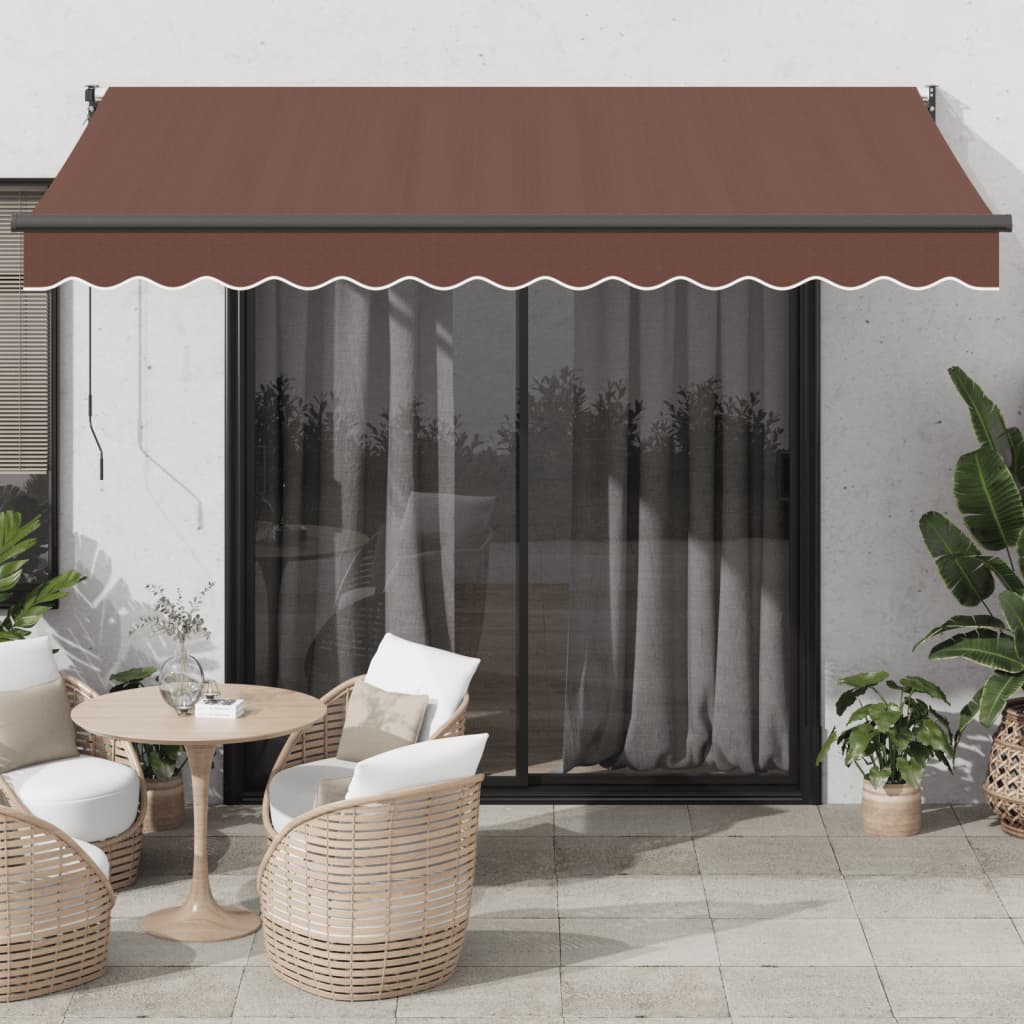 Luifel handmatig uittrekbaar 350x250 cm bruin is nu te koop bij PeponiXL, paradijselijk wonen!