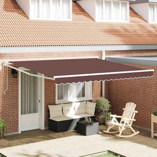 Luifel automatisch uittrekbaar 400x300 cm bruin is nu te koop bij PeponiXL, paradijselijk wonen!