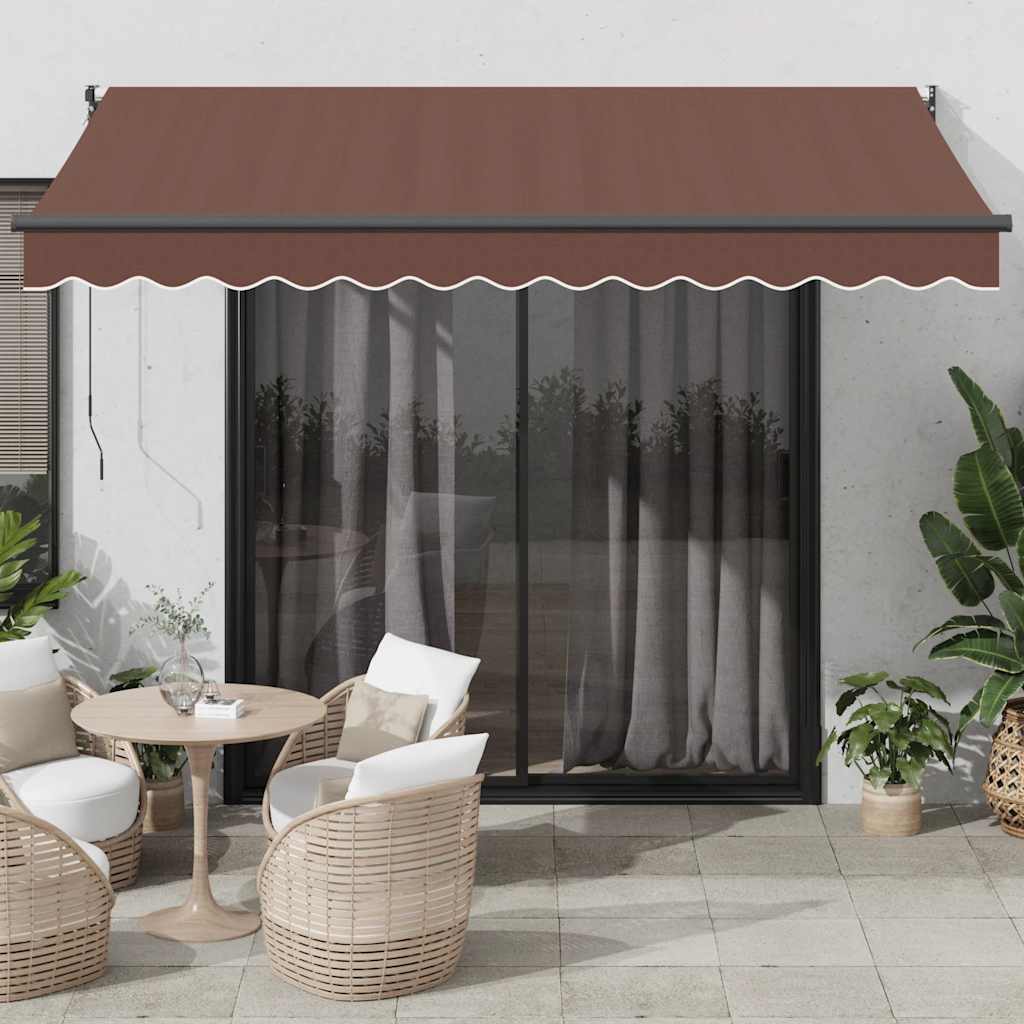 Luifel automatisch uittrekbaar 350x250 cm bruin is nu te koop bij PeponiXL, paradijselijk wonen!