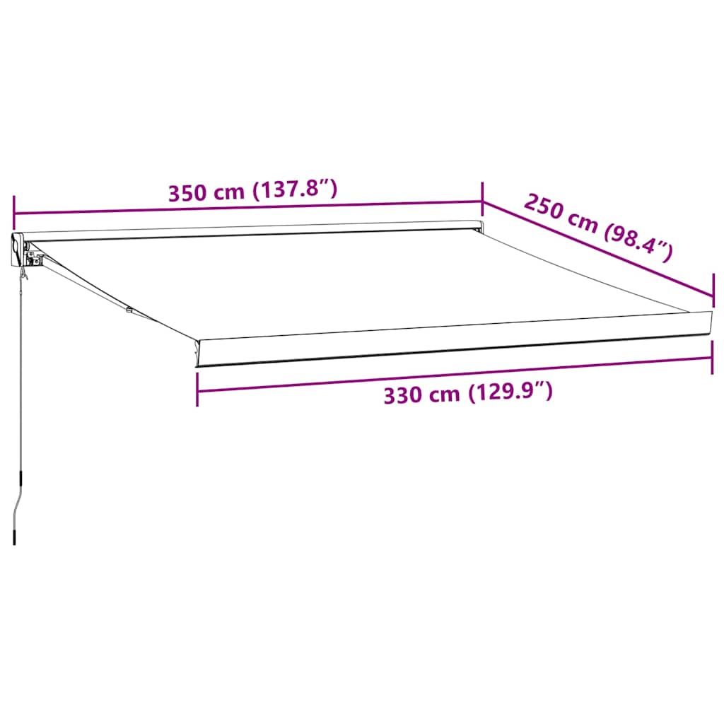 Luifel handmatig uittrekbaar 350x250 cm bruin is nu te koop bij PeponiXL, paradijselijk wonen!