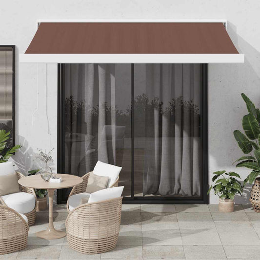 Luifel handmatig uittrekbaar 350x250 cm bruin is nu te koop bij PeponiXL, paradijselijk wonen!
