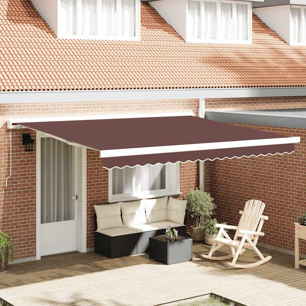 Luifel handmatig uittrekbaar 400x300 cm bruin is nu te koop bij PeponiXL, paradijselijk wonen!