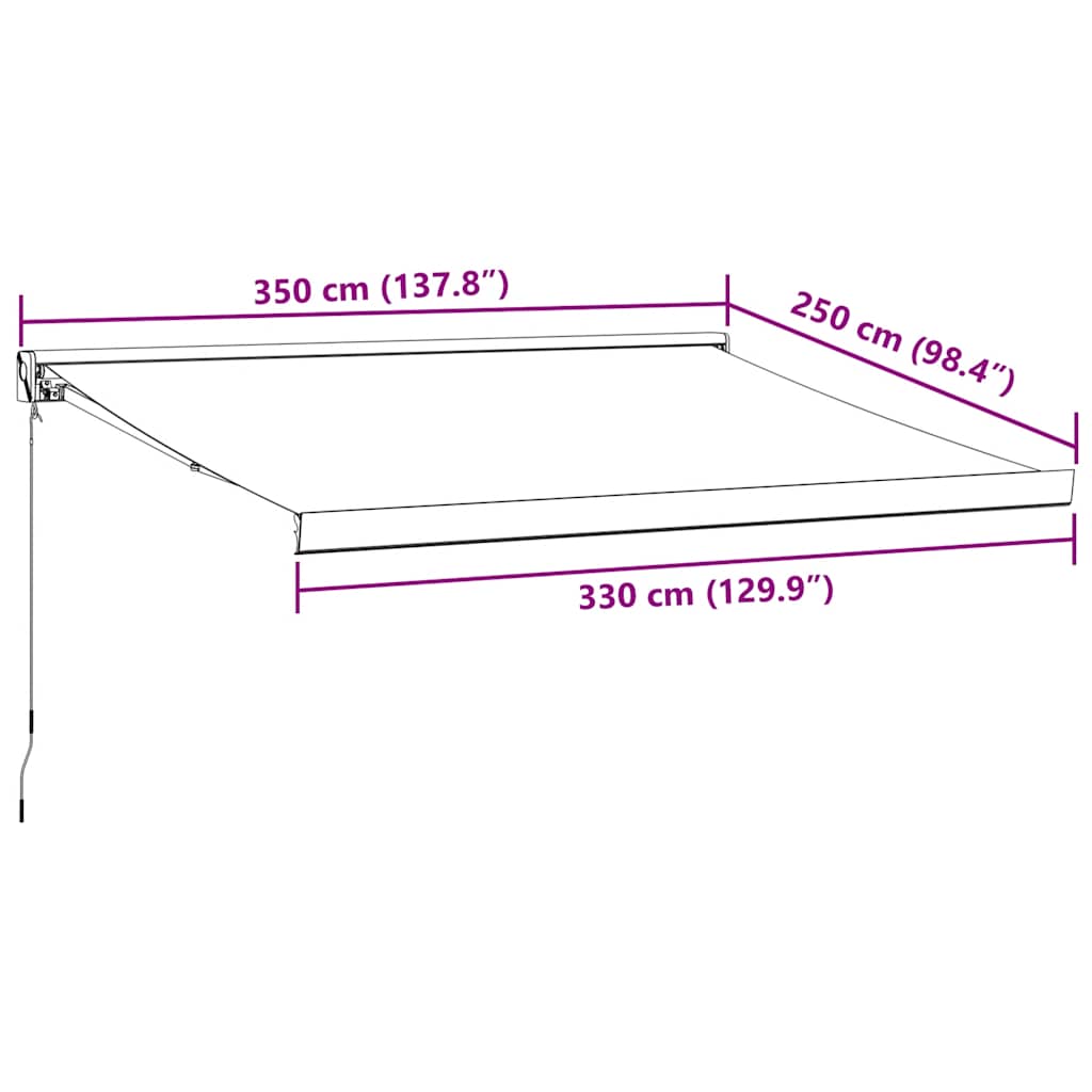 Luifel handmatig uittrekbaar 350x250 cm bruin is nu te koop bij PeponiXL, paradijselijk wonen!