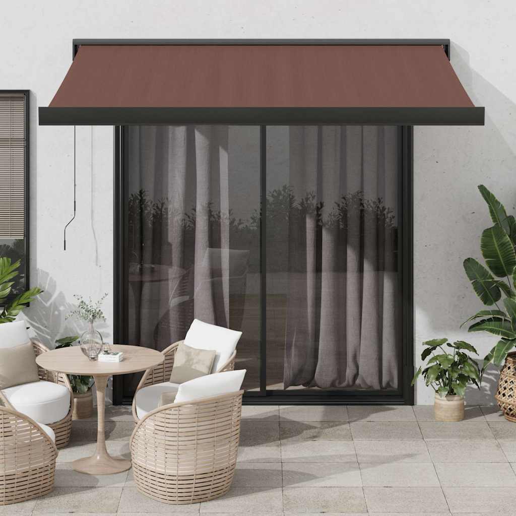 Luifel handmatig uittrekbaar 350x250 cm bruin is nu te koop bij PeponiXL, paradijselijk wonen!