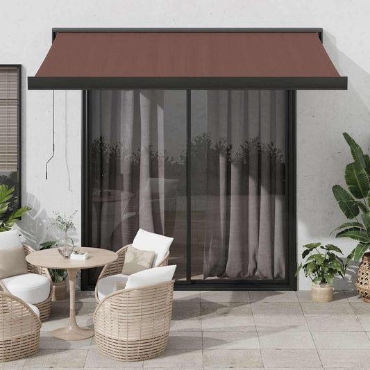 Luifel handmatig uittrekbaar 350x250 cm bruin is nu te koop bij PeponiXL, paradijselijk wonen!
