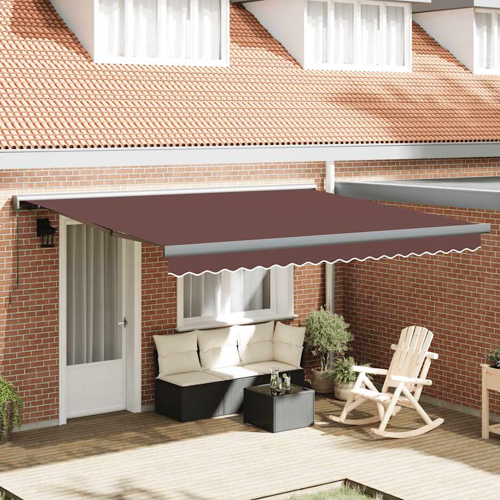 Luifel handmatig uittrekbaar 400x300 cm bruin is nu te koop bij PeponiXL, paradijselijk wonen!
