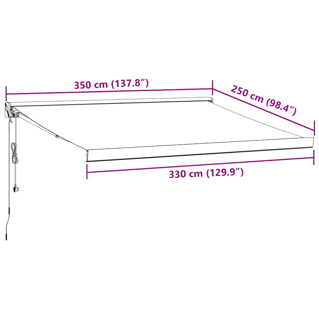 Luifel automatisch uittrekbaar 350x250 cm bruin is nu te koop bij PeponiXL, paradijselijk wonen!