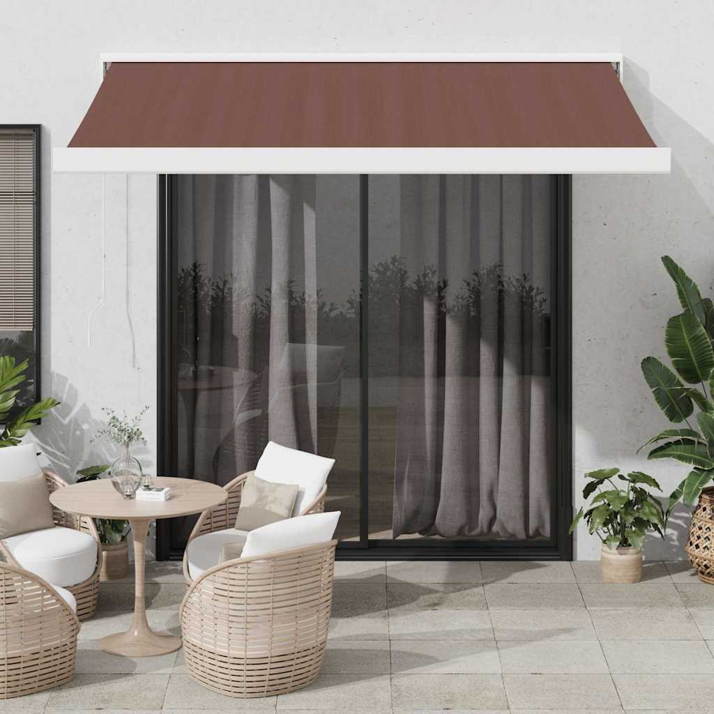 Luifel automatisch uittrekbaar 350x250 cm bruin is nu te koop bij PeponiXL, paradijselijk wonen!