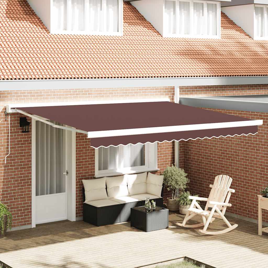Luifel automatisch uittrekbaar 400x300 cm bruin is nu te koop bij PeponiXL, paradijselijk wonen!