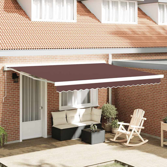 Luifel automatisch uittrekbaar 400x300 cm bruin is nu te koop bij PeponiXL, paradijselijk wonen!