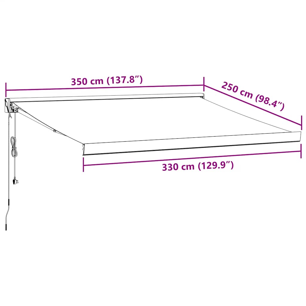 Luifel automatisch uittrekbaar 350x250 cm bruin is nu te koop bij PeponiXL, paradijselijk wonen!