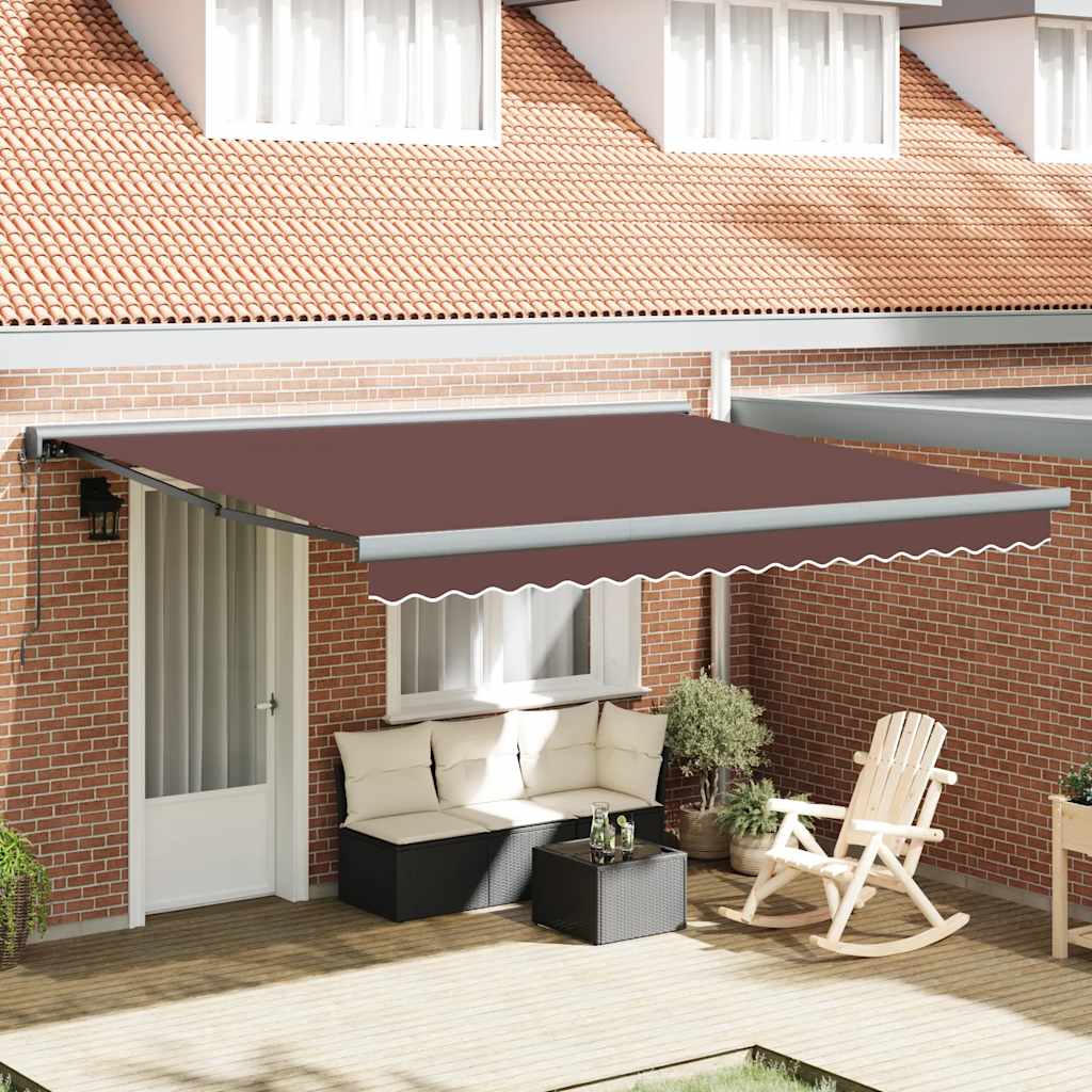 Luifel automatisch uittrekbaar 400x300 cm bruin is nu te koop bij PeponiXL, paradijselijk wonen!