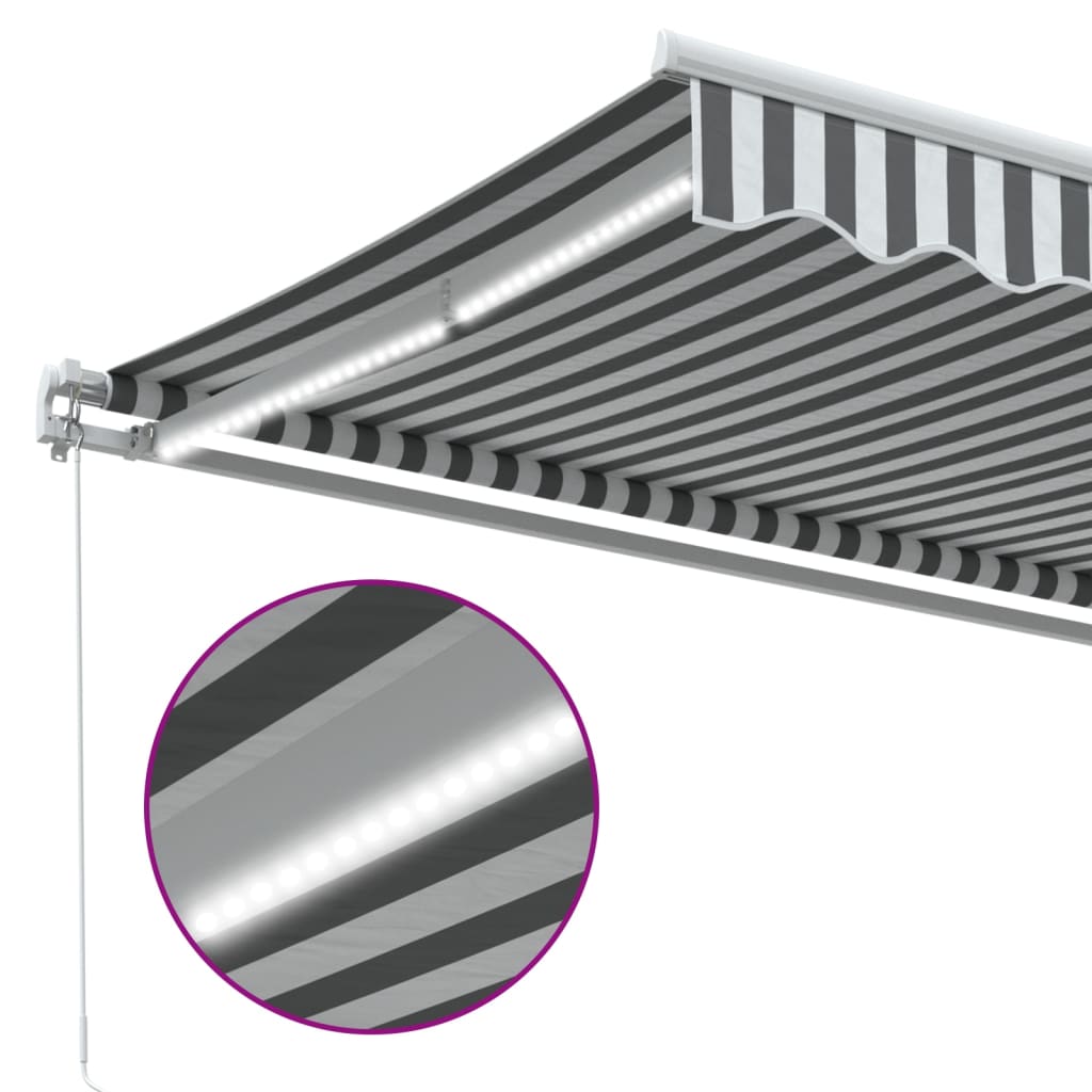 Luifel handmatig uittrekbaar en LED 300x250 cm antraciet en wit is nu te koop bij PeponiXL, paradijselijk wonen!