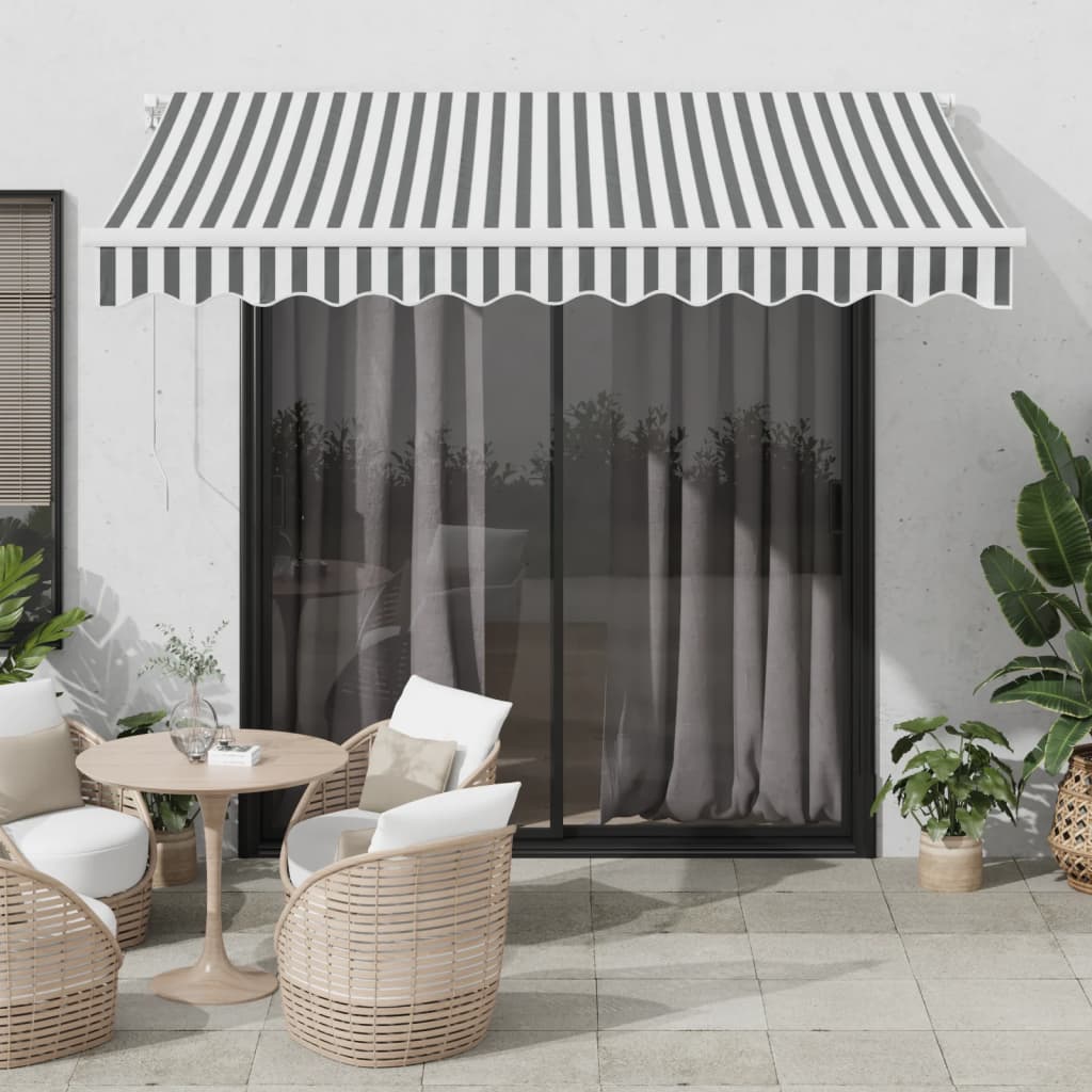 Luifel handmatig uittrekbaar en LED 300x250 cm antraciet en wit is nu te koop bij PeponiXL, paradijselijk wonen!
