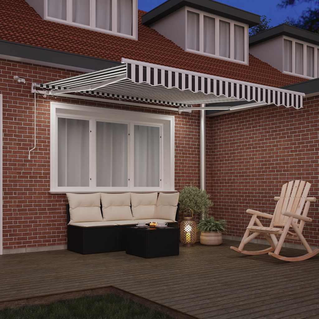 Luifel automatisch uittrekbaar LED 300x250 cm antraciet en wit is nu te koop bij PeponiXL, paradijselijk wonen!