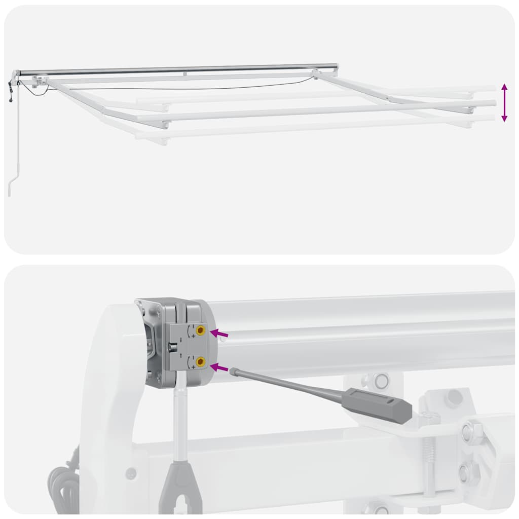 Luifel automatisch uittrekbaar LED 300x250 cm antraciet en wit is nu te koop bij PeponiXL, paradijselijk wonen!