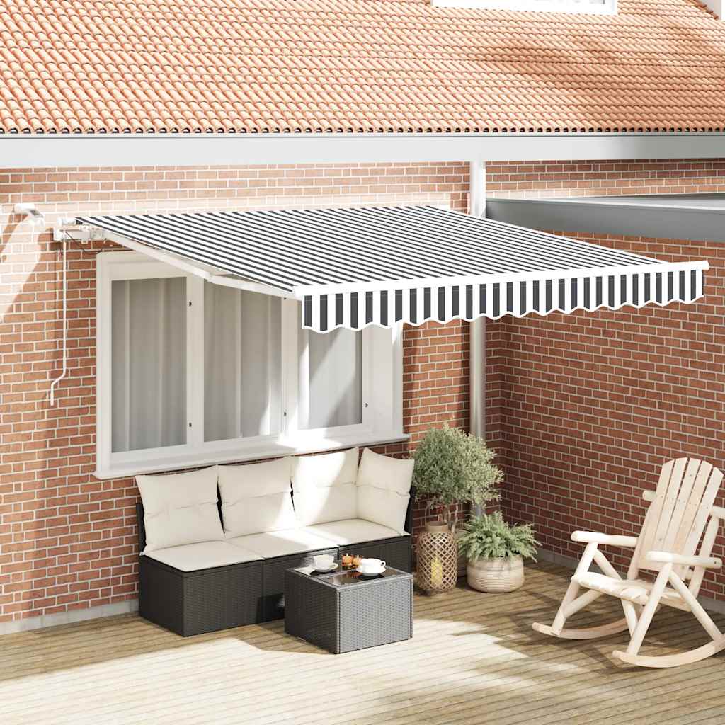 Luifel automatisch uittrekbaar LED 300x250 cm antraciet en wit is nu te koop bij PeponiXL, paradijselijk wonen!