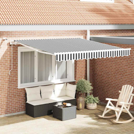 Luifel automatisch uittrekbaar LED 300x250 cm antraciet en wit is nu te koop bij PeponiXL, paradijselijk wonen!