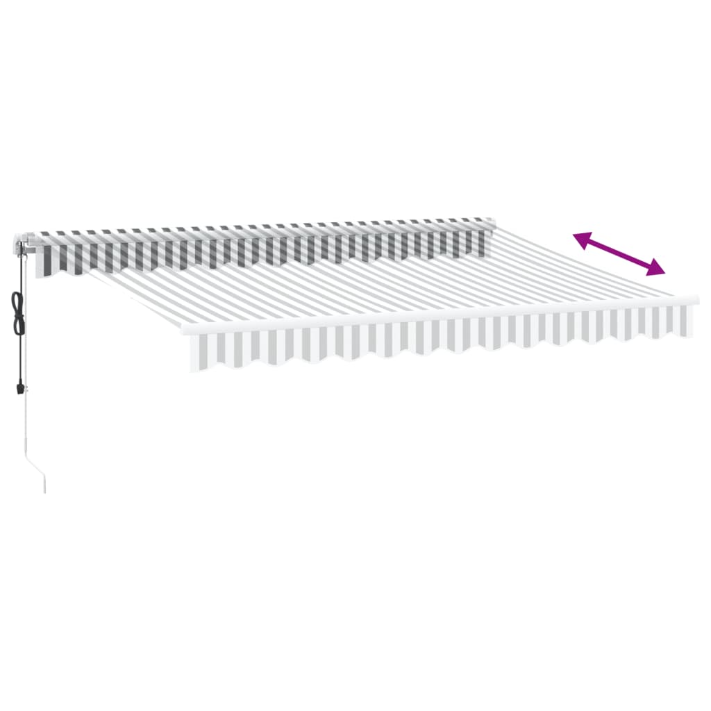 Luifel automatisch uittrekbaar LED 350x250 cm antraciet en wit is nu te koop bij PeponiXL, paradijselijk wonen!