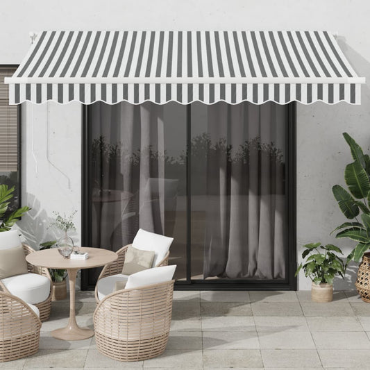 Luifel automatisch uittrekbaar LED 350x250 cm antraciet en wit is nu te koop bij PeponiXL, paradijselijk wonen!