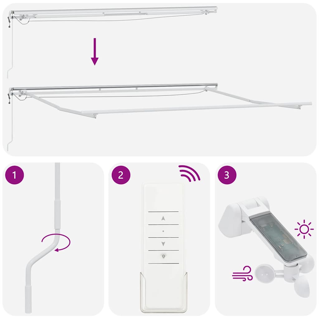 Luifel automatisch uittrekbaar LED 400x300 cm antraciet en wit is nu te koop bij PeponiXL, paradijselijk wonen!
