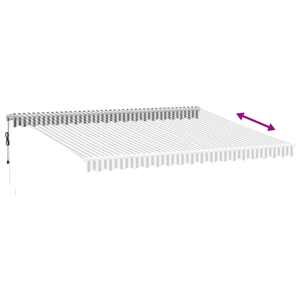 Luifel automatisch uittrekbaar LED 450x350 cm antraciet en wit is nu te koop bij PeponiXL, paradijselijk wonen!