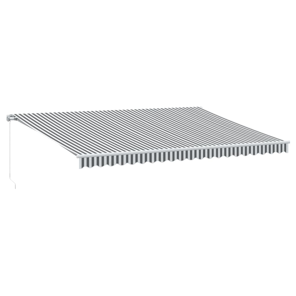 Luifel handmatig uittrekbaar en LED 500x350 cm antraciet en wit is nu te koop bij PeponiXL, paradijselijk wonen!