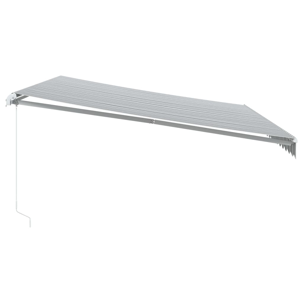Luifel handmatig uittrekbaar en LED 500x350 cm antraciet en wit is nu te koop bij PeponiXL, paradijselijk wonen!