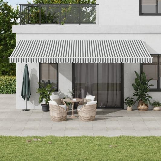 Luifel automatisch uittrekbaar LED 600x350 cm antraciet en wit is nu te koop bij PeponiXL, paradijselijk wonen!