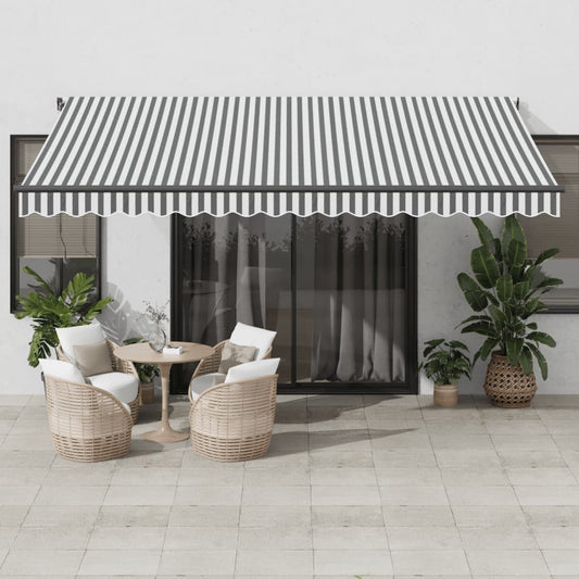 Luifel automatisch uittrekbaar 450x350 cm antraciet en wit is nu te koop bij PeponiXL, paradijselijk wonen!