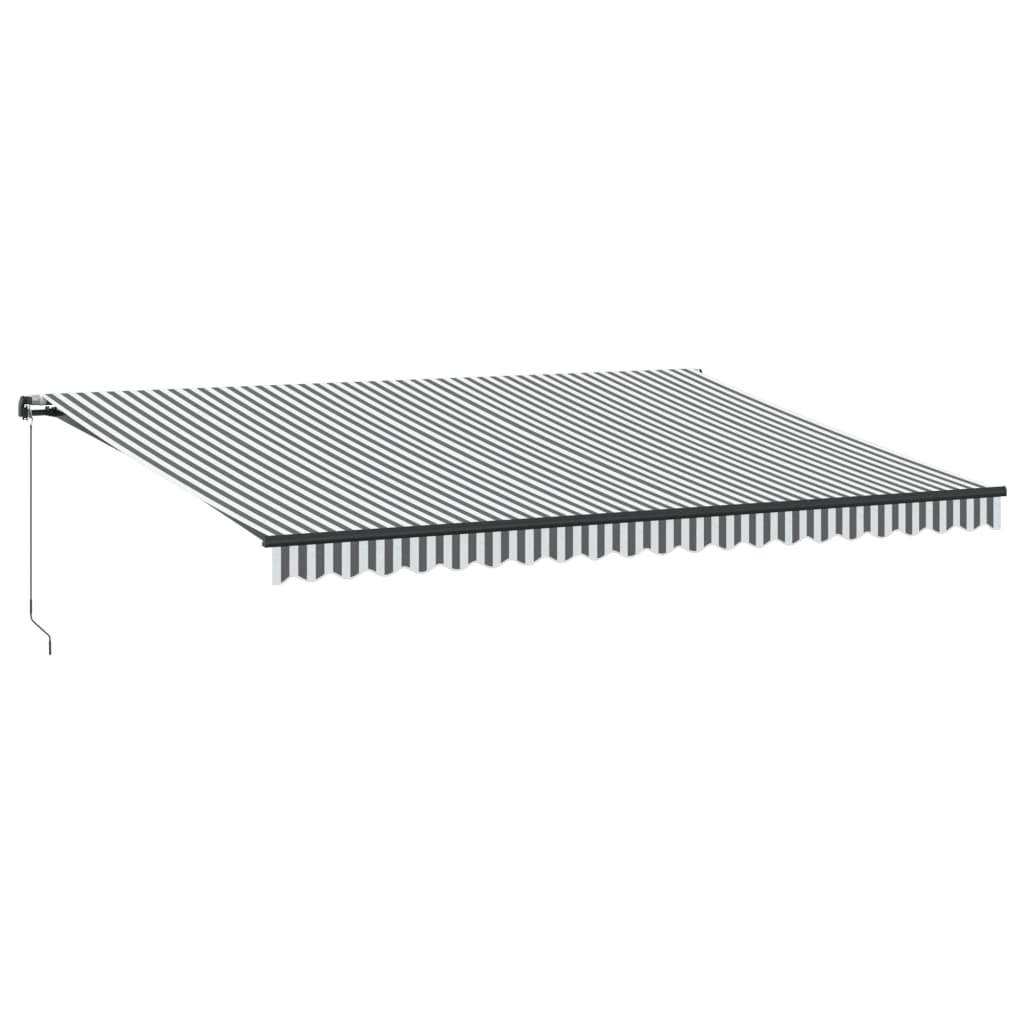 Luifel handmatig uittrekbaar en LED 500x350 cm antraciet en wit is nu te koop bij PeponiXL, paradijselijk wonen!