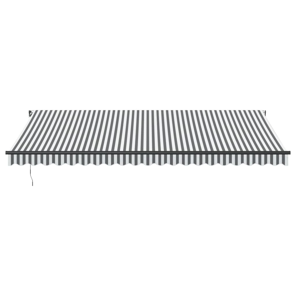 Luifel handmatig uittrekbaar en LED 500x350 cm antraciet en wit is nu te koop bij PeponiXL, paradijselijk wonen!
