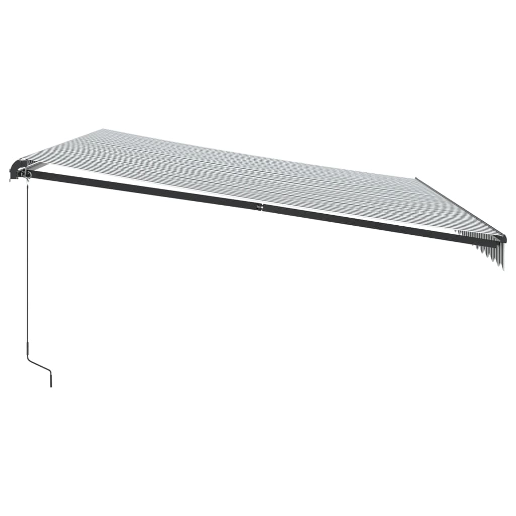 Luifel handmatig uittrekbaar en LED 500x350 cm antraciet en wit is nu te koop bij PeponiXL, paradijselijk wonen!