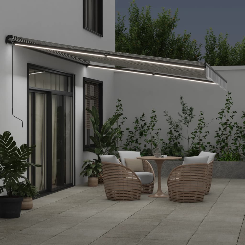 Luifel automatisch uittrekbaar 500x350 cm antraciet en wit is nu te koop bij PeponiXL, paradijselijk wonen!