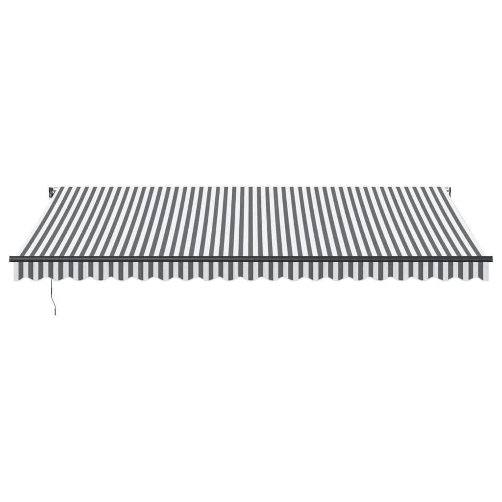 Luifel automatisch uittrekbaar LED 500x350 cm antraciet en wit is nu te koop bij PeponiXL, paradijselijk wonen!
