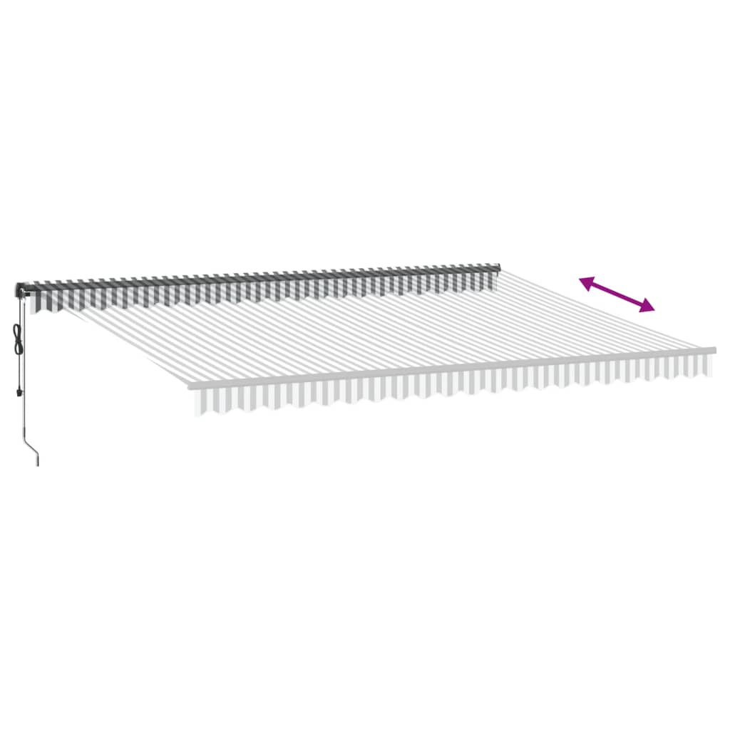 Luifel automatisch uittrekbaar LED 500x350 cm antraciet en wit is nu te koop bij PeponiXL, paradijselijk wonen!