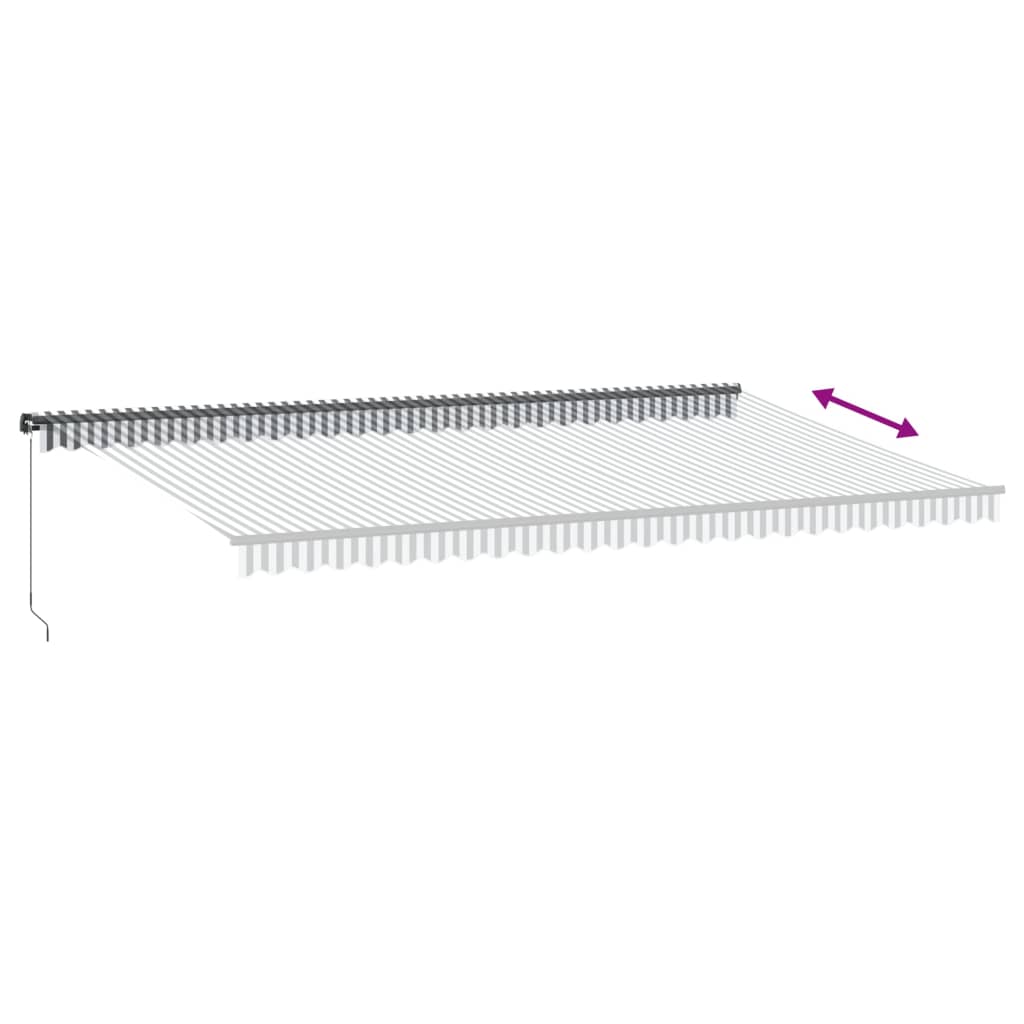 Luifel handmatig uittrekbaar en LED 600x350 cm antraciet en wit is nu te koop bij PeponiXL, paradijselijk wonen!