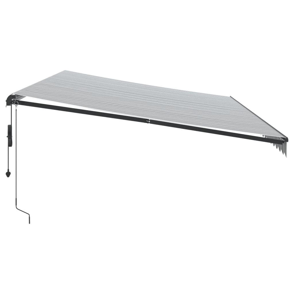 Luifel automatisch uittrekbaar LED 600x350 cm antraciet en wit is nu te koop bij PeponiXL, paradijselijk wonen!