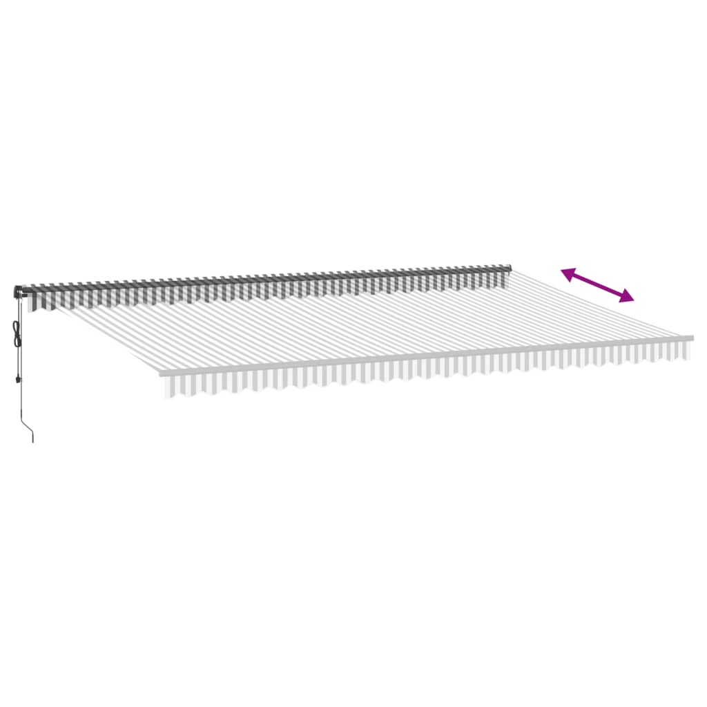 Luifel automatisch uittrekbaar LED 600x350 cm antraciet en wit is nu te koop bij PeponiXL, paradijselijk wonen!