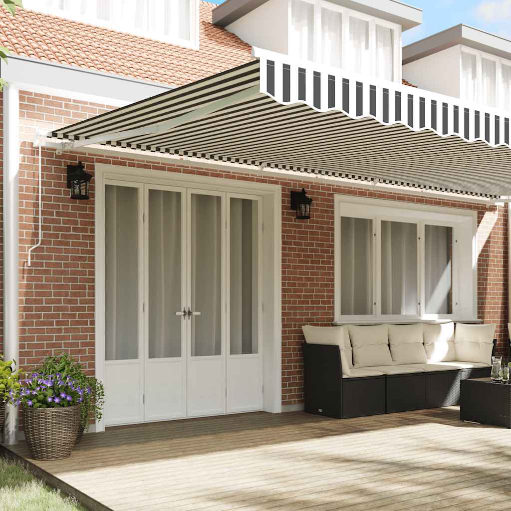 Luifel handmatig uittrekbaar 600x300 cm antraciet en wit is nu te koop bij PeponiXL, paradijselijk wonen!