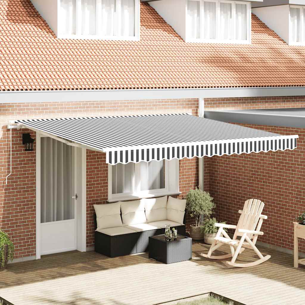 Luifel handmatig uittrekbaar 400x300 cm antraciet en wit is nu te koop bij PeponiXL, paradijselijk wonen!