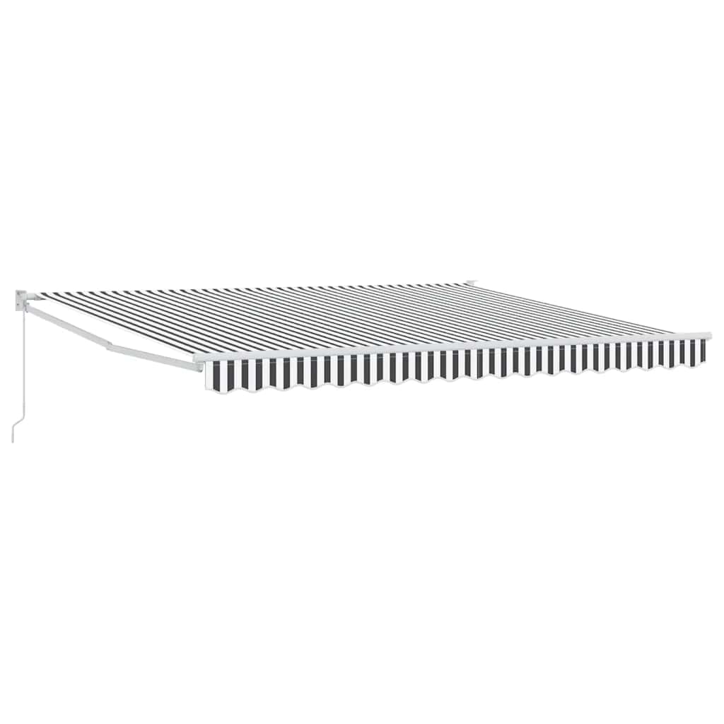 Luifel uittrekbaar 4x3 m stof en aluminium antraciet en wit is nu te koop bij PeponiXL, paradijselijk wonen!