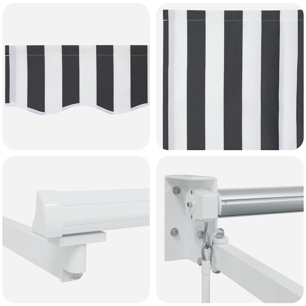 Luifel uittrekbaar 4x3 m stof en aluminium antraciet en wit is nu te koop bij PeponiXL, paradijselijk wonen!