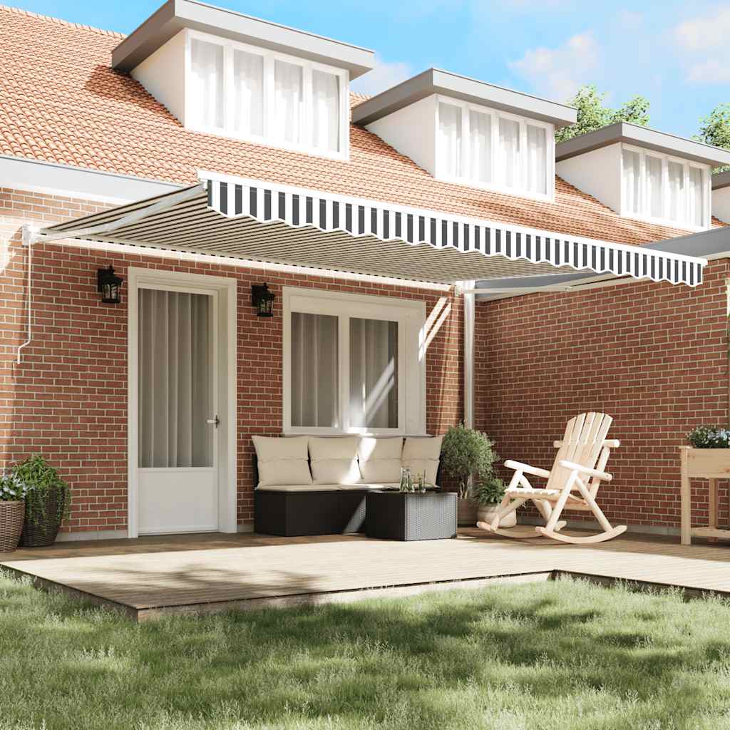 Luifel uittrekbaar 4,5x3 m stof en aluminium antraciet en wit is nu te koop bij PeponiXL, paradijselijk wonen!