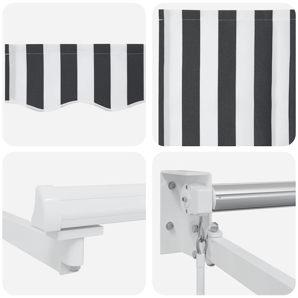 Luifel uittrekbaar 4,5x3 m stof en aluminium antraciet en wit is nu te koop bij PeponiXL, paradijselijk wonen!