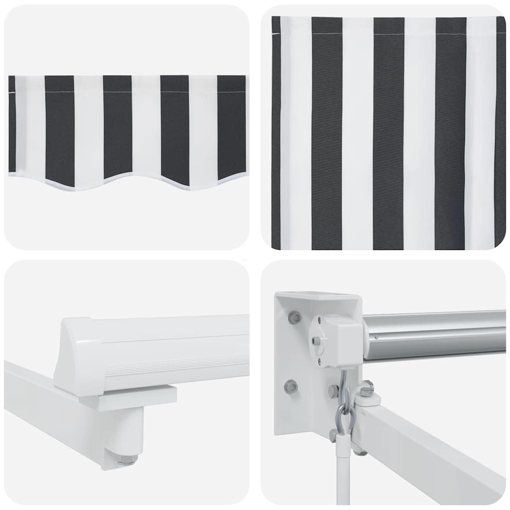 Luifel uittrekbaar 5x3 m stof en aluminium antraciet en wit is nu te koop bij PeponiXL, paradijselijk wonen!