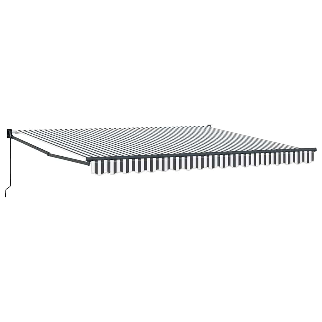 Luifel uittrekbaar 4x3 m stof en aluminium antraciet en wit is nu te koop bij PeponiXL, paradijselijk wonen!