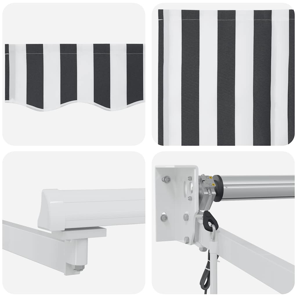 Luifel uittrekbaar 3x2,5 m stof en aluminium antraciet en wit is nu te koop bij PeponiXL, paradijselijk wonen!