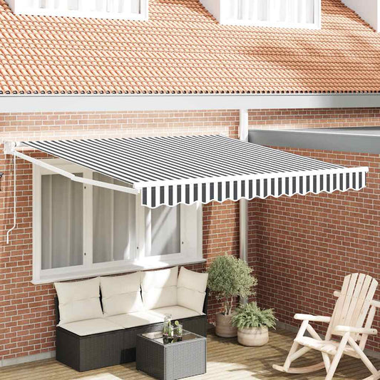 Luifel uittrekbaar 3x2,5 m stof en aluminium antraciet en wit is nu te koop bij PeponiXL, paradijselijk wonen!